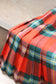 Vintage Red Check Pleats Wool Skirt x6点