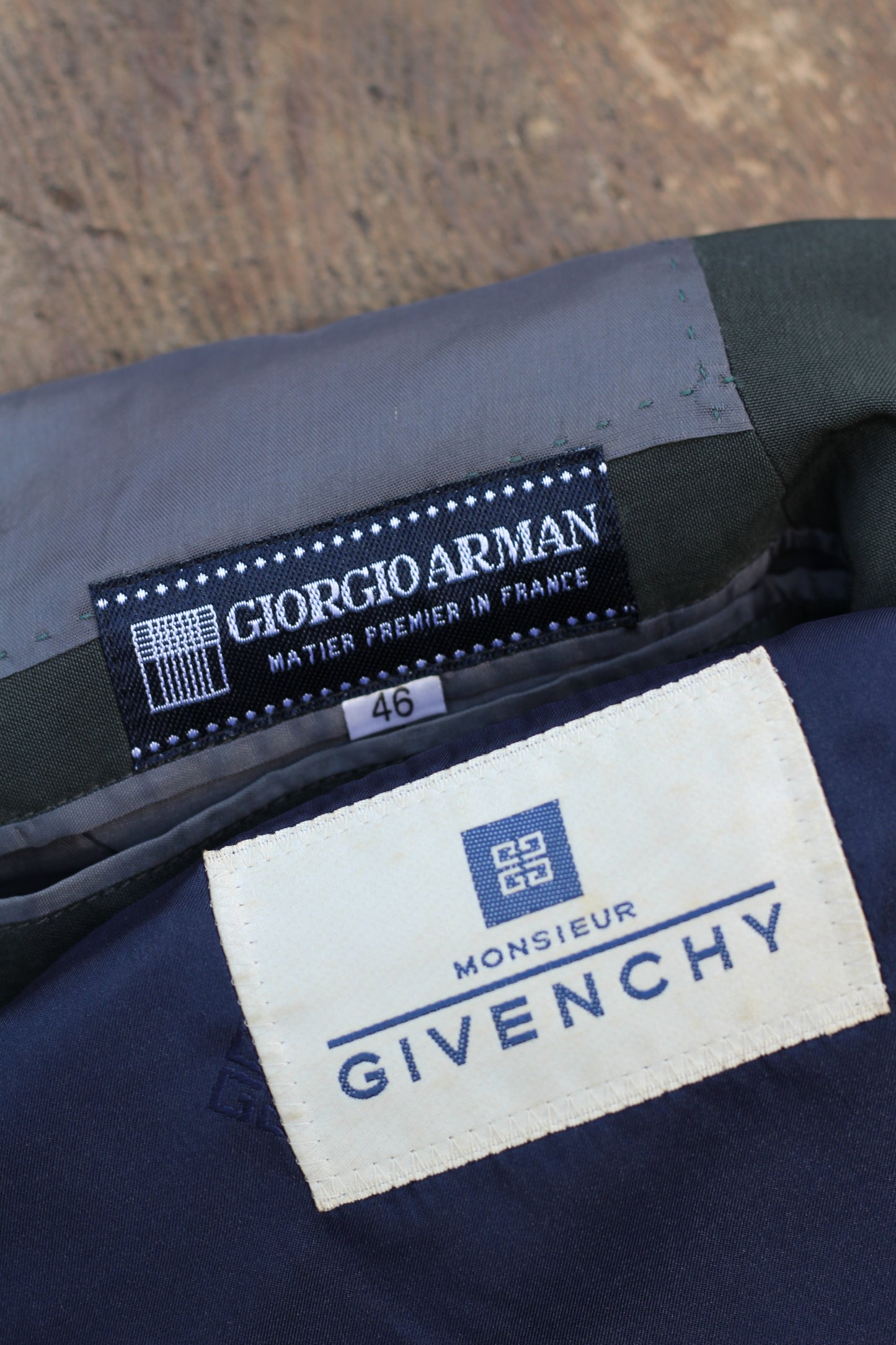 Givenchy Silver Button & Giorgio Armani Silk 100% Luxury Tailored Jacket set x2点