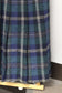 Vintage Blue Check Pleats Wool Skirt x4点