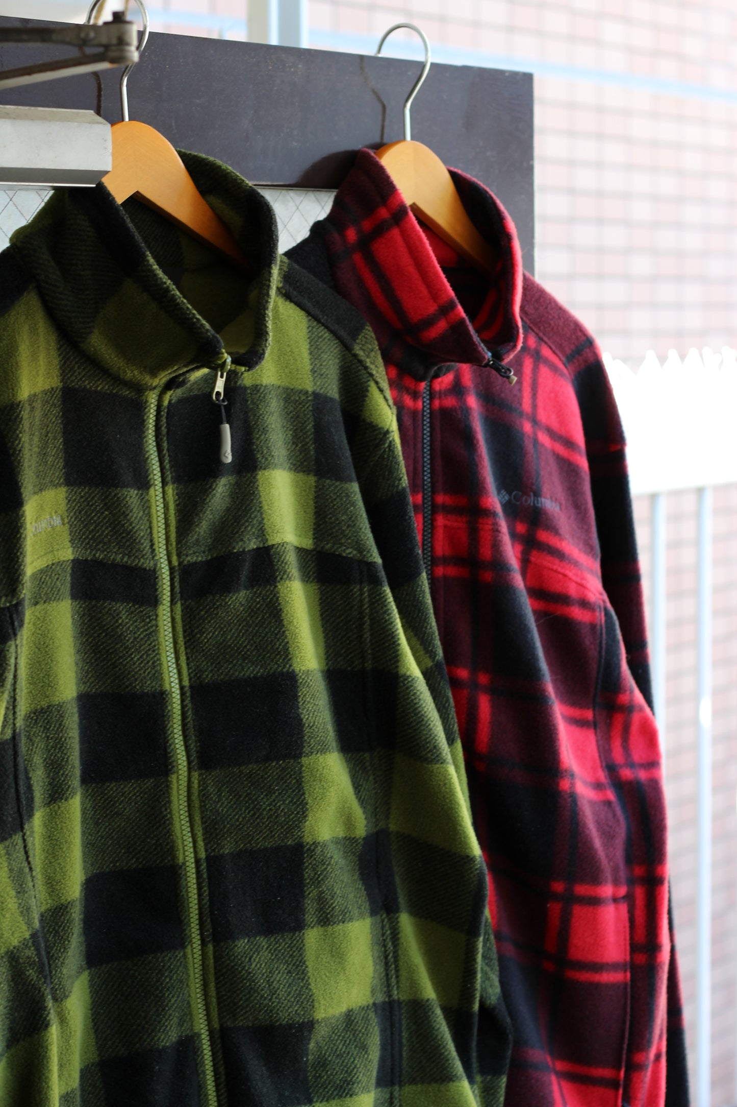 Columbia Check Fleece Zip-Up Jacket set x2点