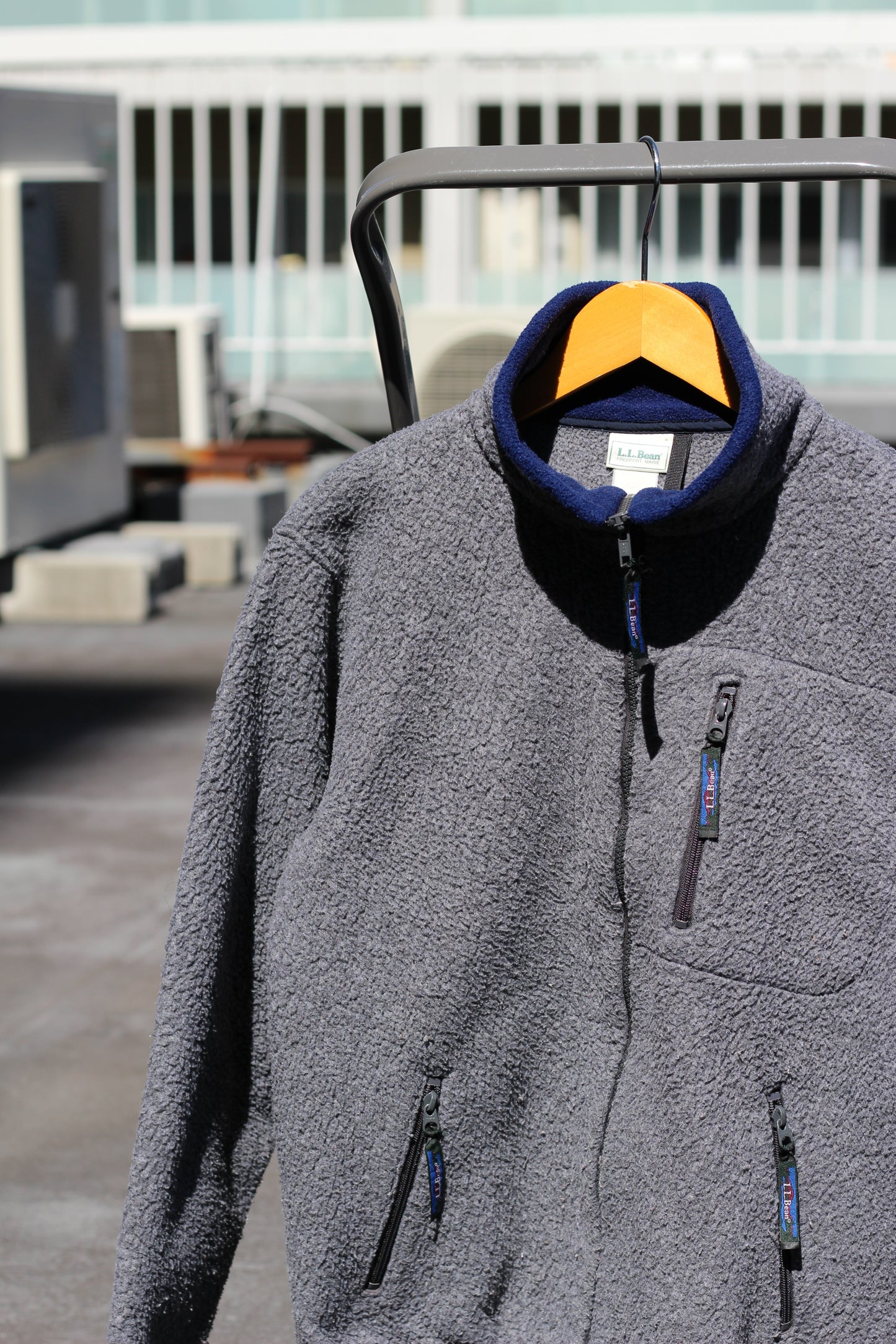 80-90's L.L.Bean Gray Fleece Zip-Up Jacket set x3点
