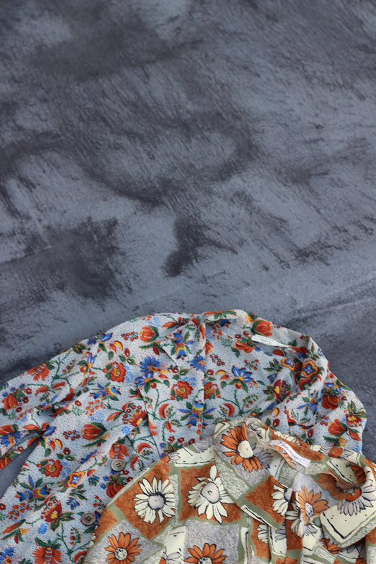 90's Japan vintage flower shirt x2点