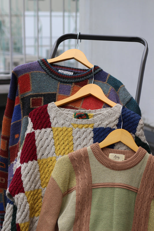 Vintage Men's Square Design Knit x7点