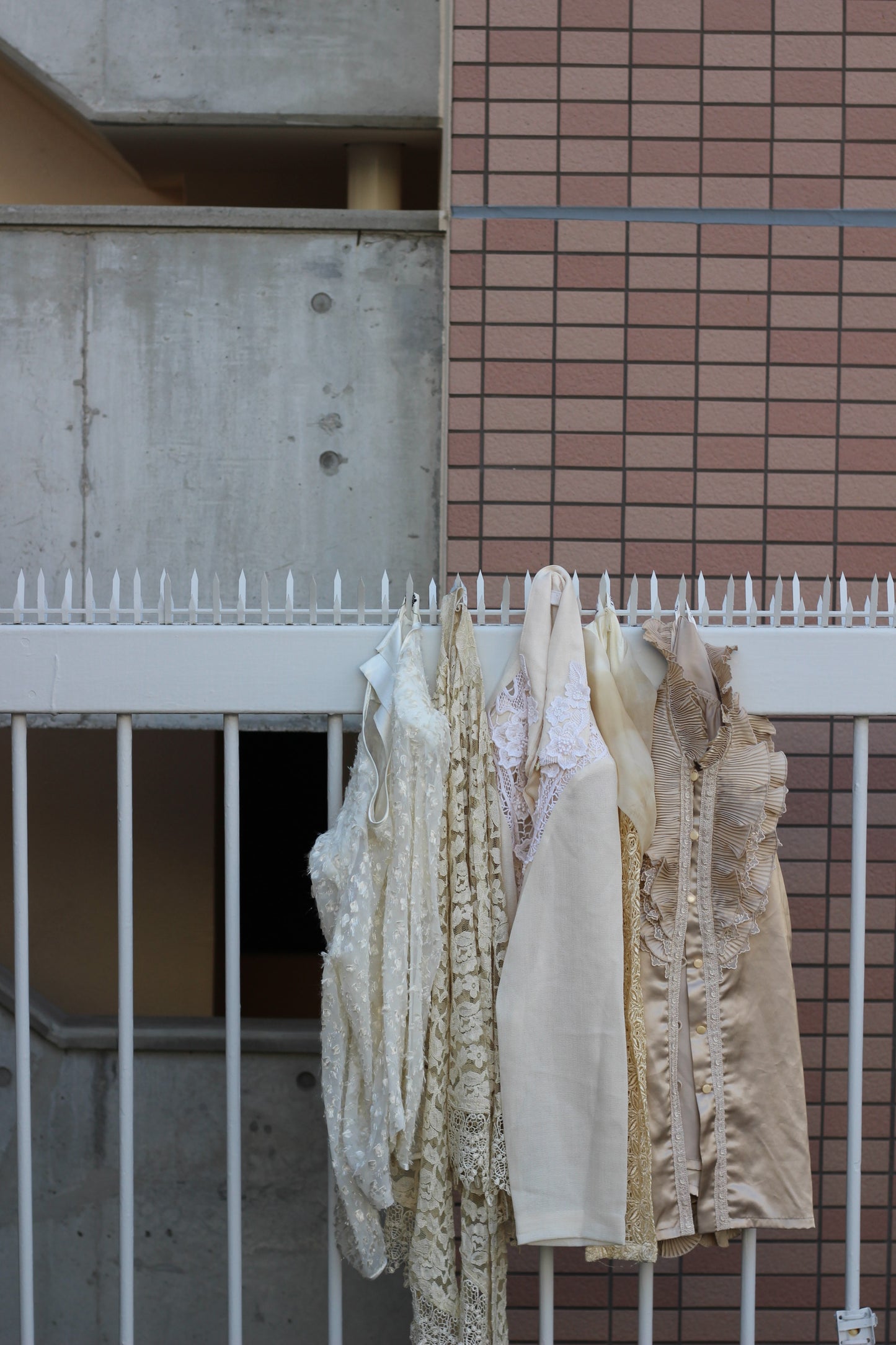 90's Japan vintage frill/lace shirt x5点