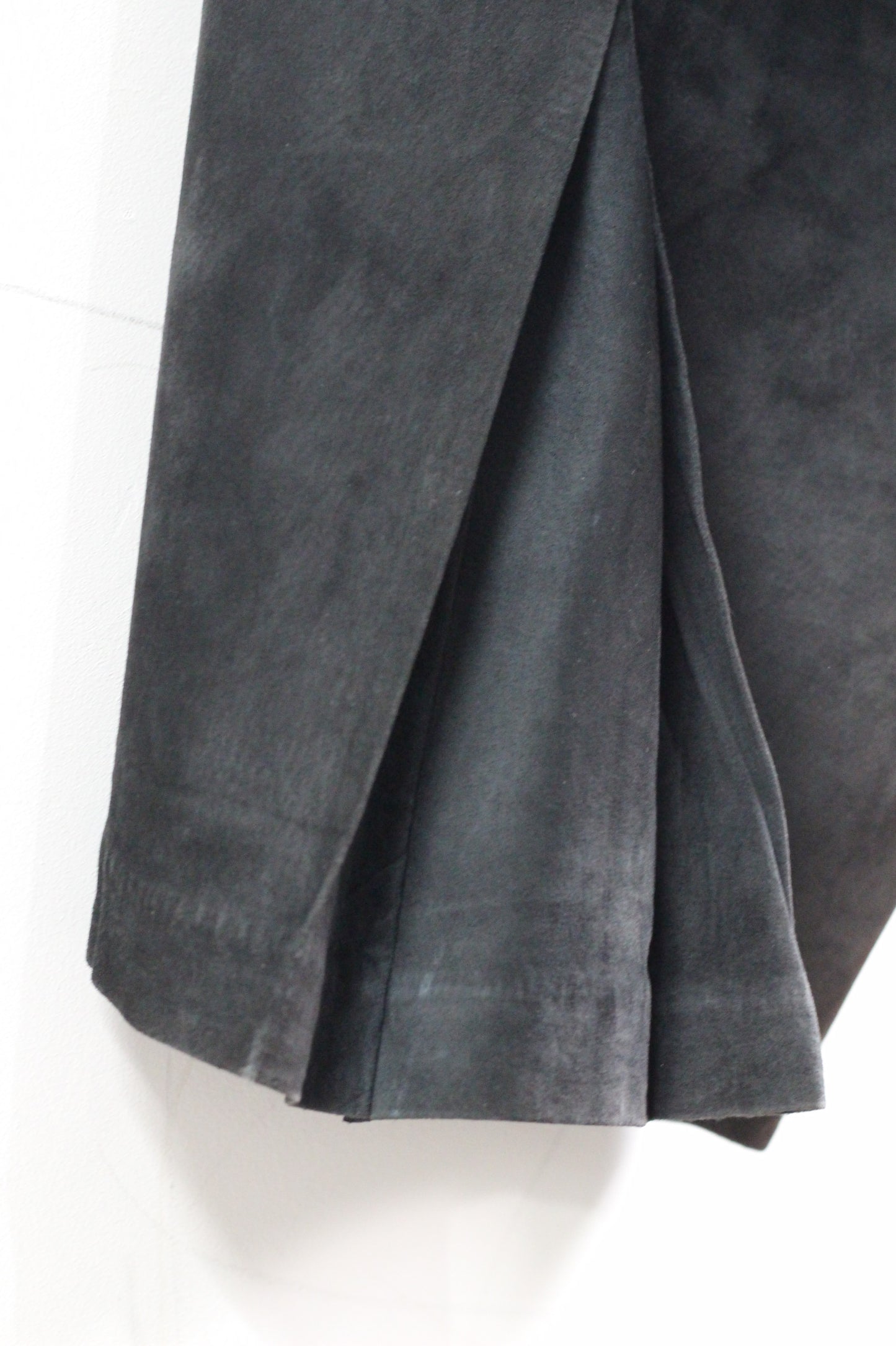 Vintage Black Suede Leather Skirt x3点