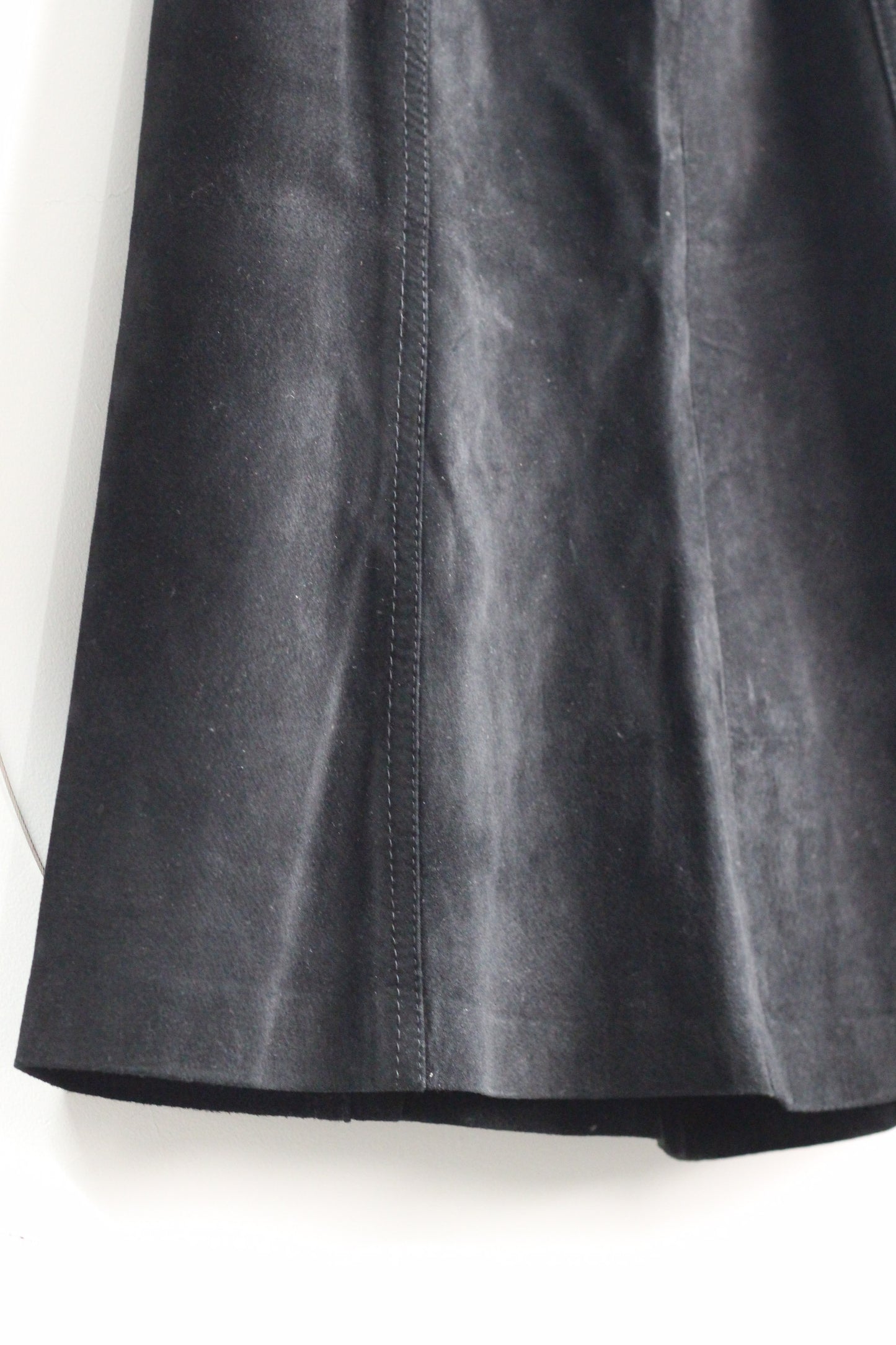 Vintage Black Suede Leather Skirt x3点