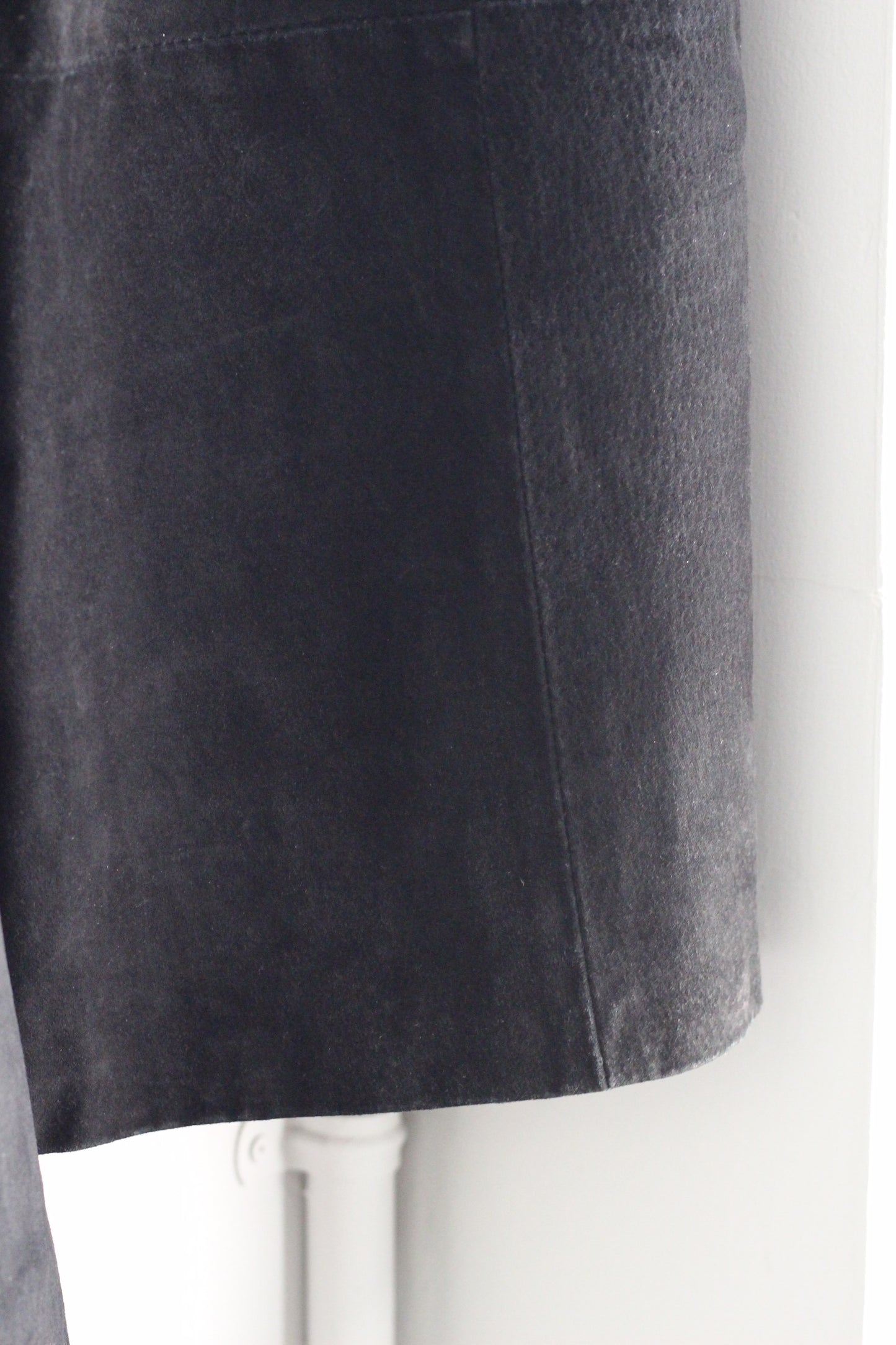 Vintage Black Suede Leather Skirt x3点