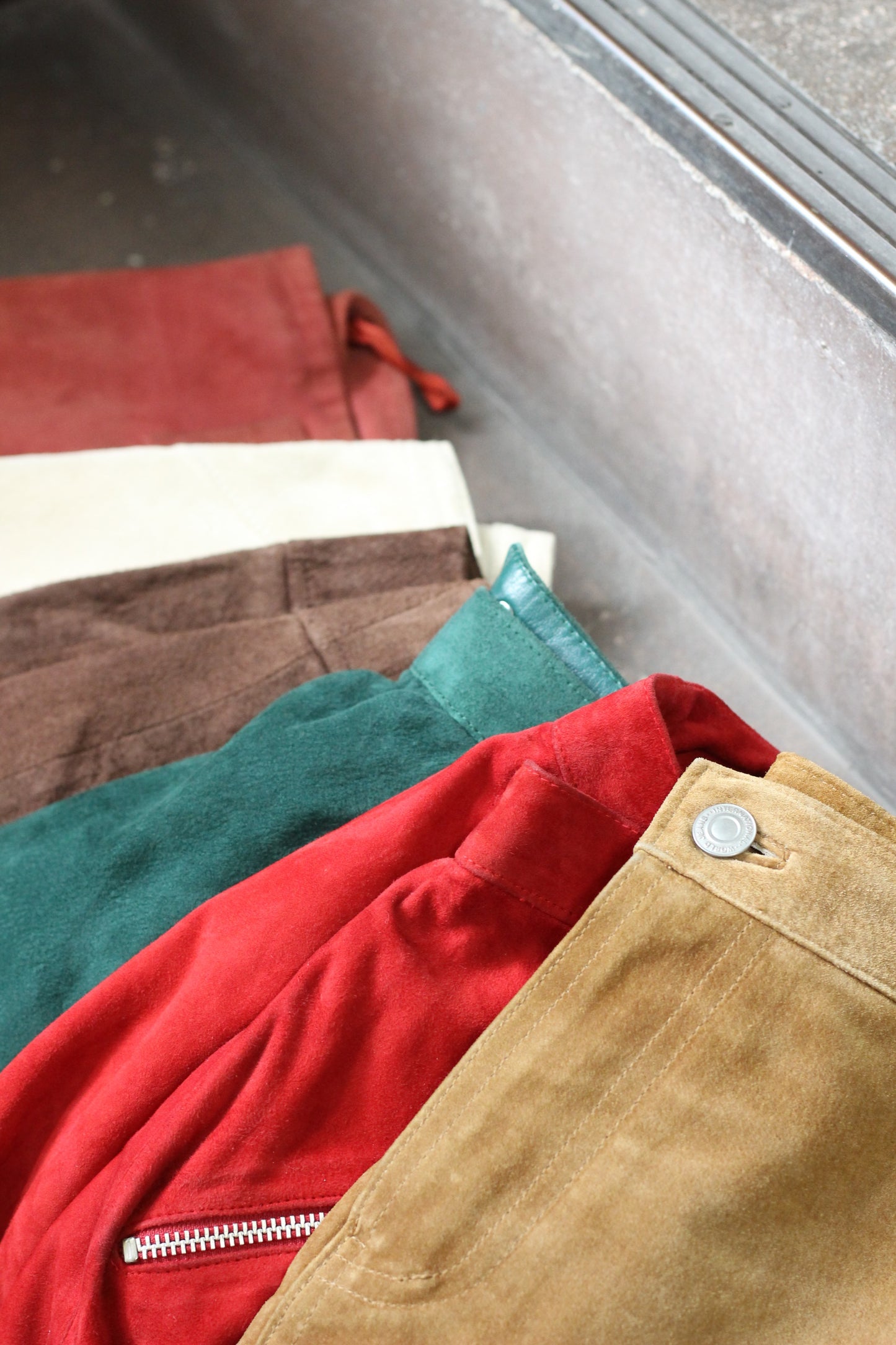 Vintage Color Suede Leather Skirt x9点