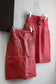 Vintage Red Purple Leather Skirt x5点