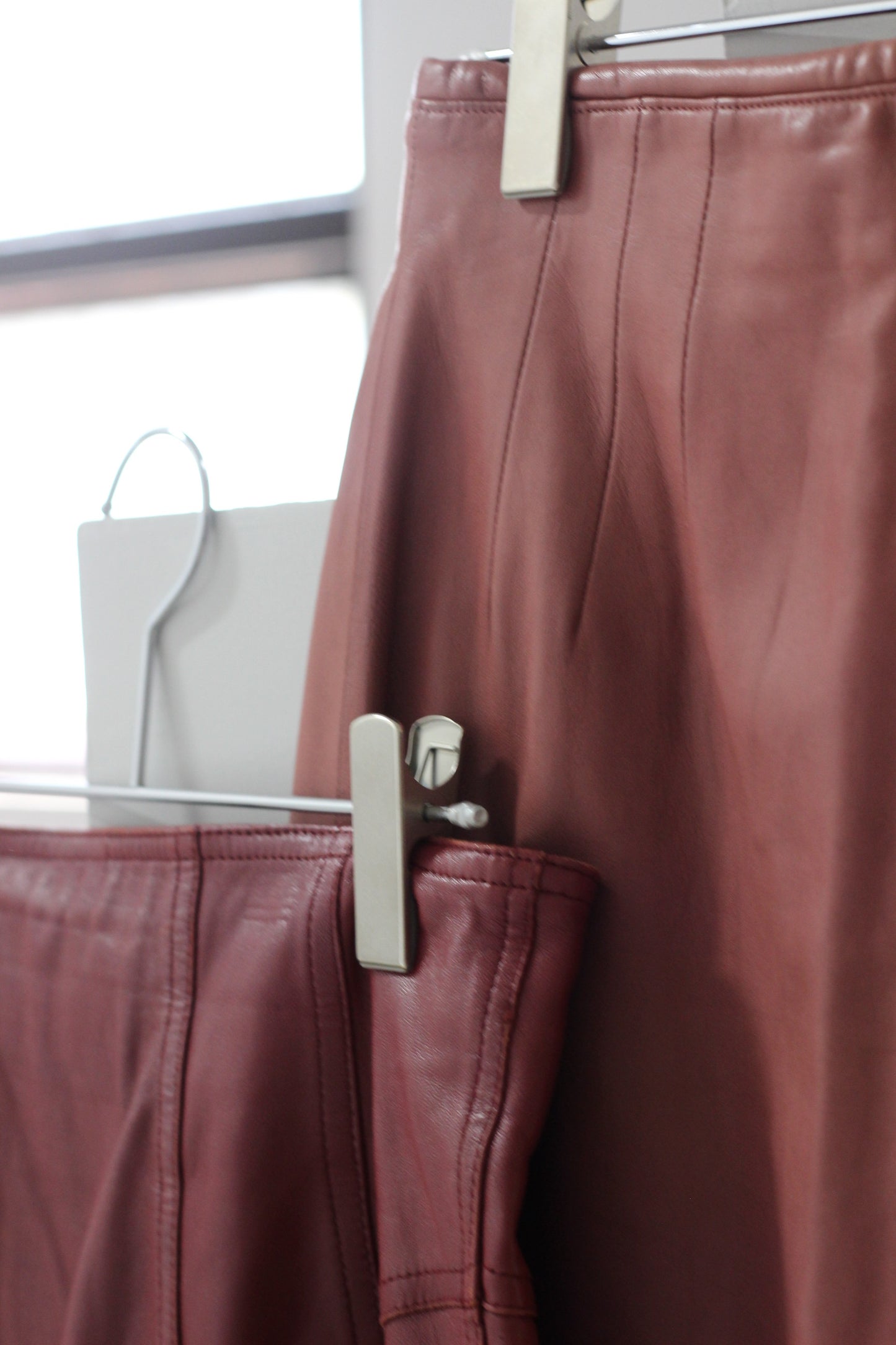 Vintage Red Purple Leather Skirt x5点