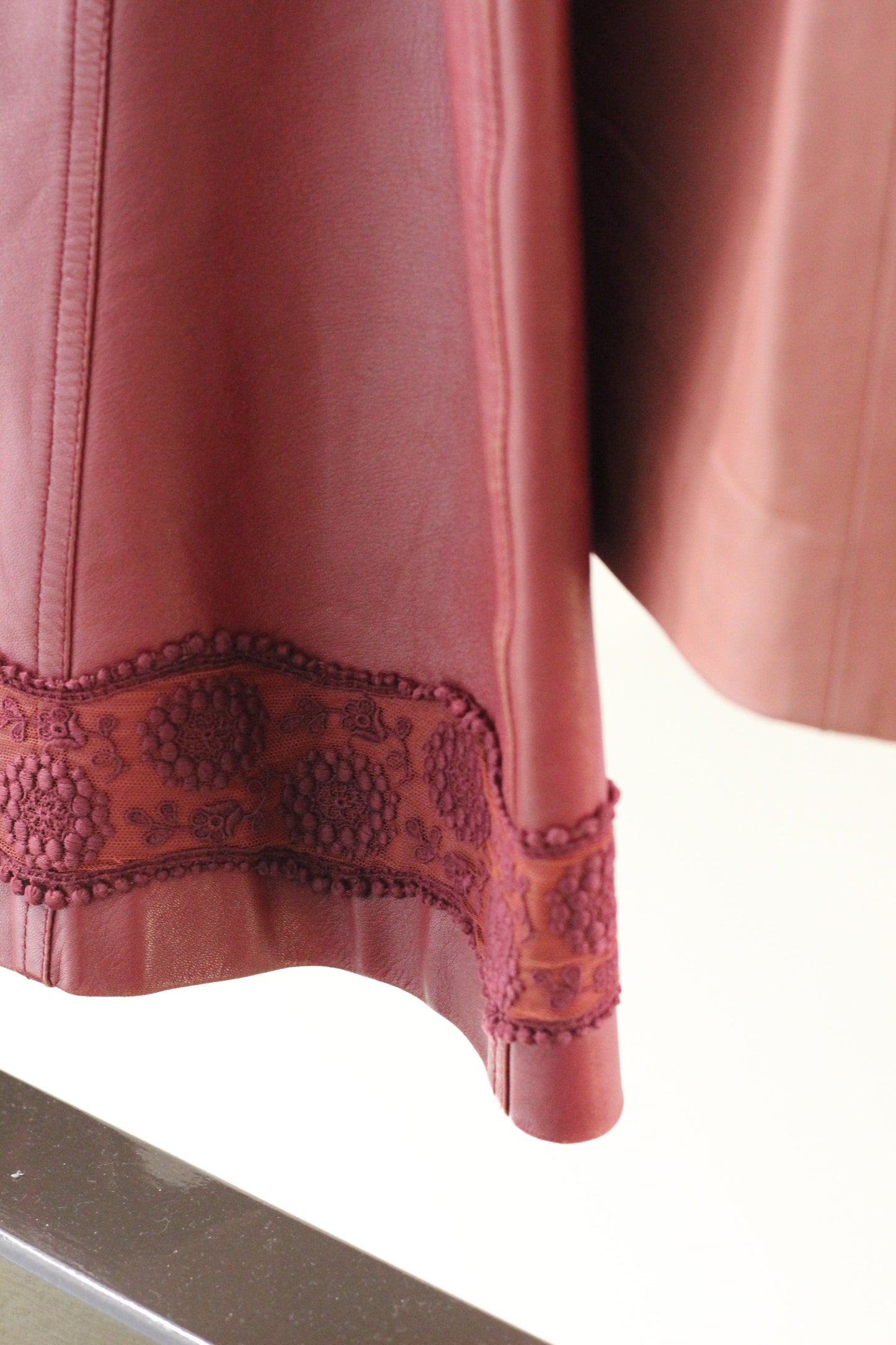Vintage Red Purple Leather Skirt x5点