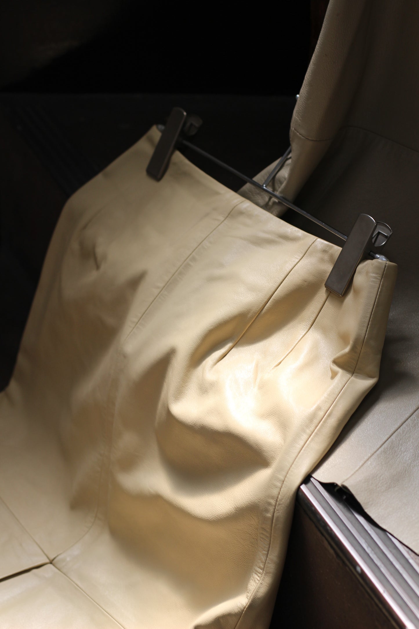 Vintage Beige Leather Skirt x5点