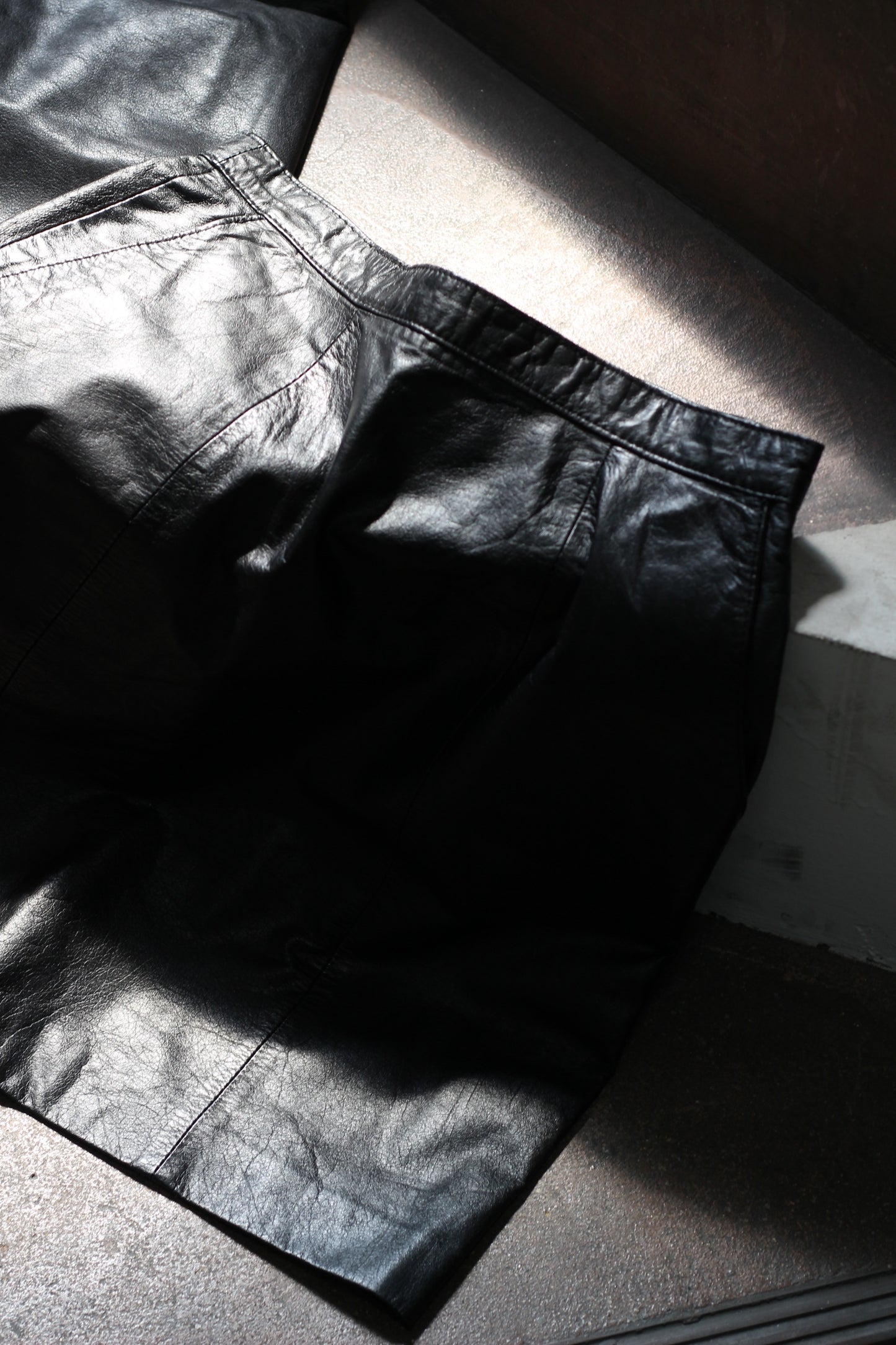 Vintage Y2K Black Leather Mini&Midi Skirt x10点