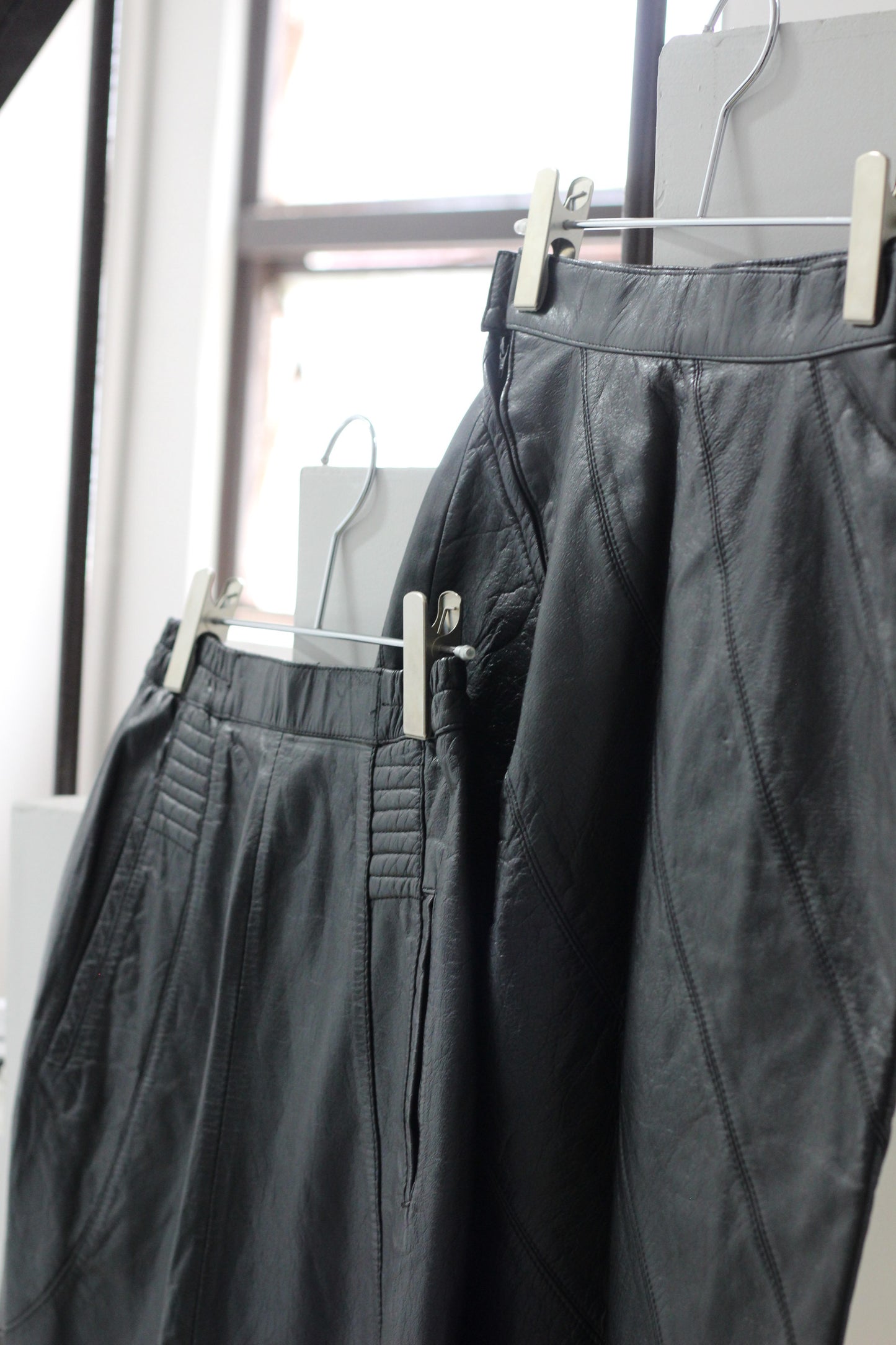 Vintage Y2K Black Leather Mini&Midi Skirt x10点