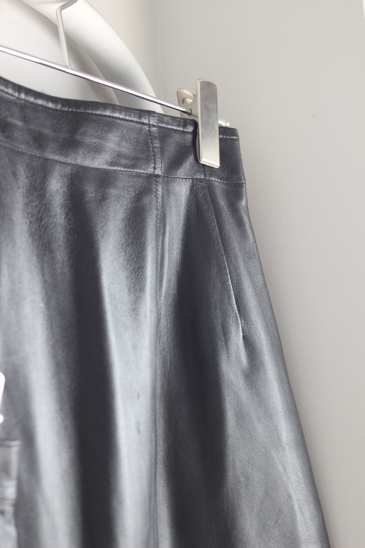 Vintage Y2K Black Leather Mini&Midi Skirt x10点