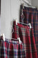 Vintage Red Check Wool Tight Skirt x3点