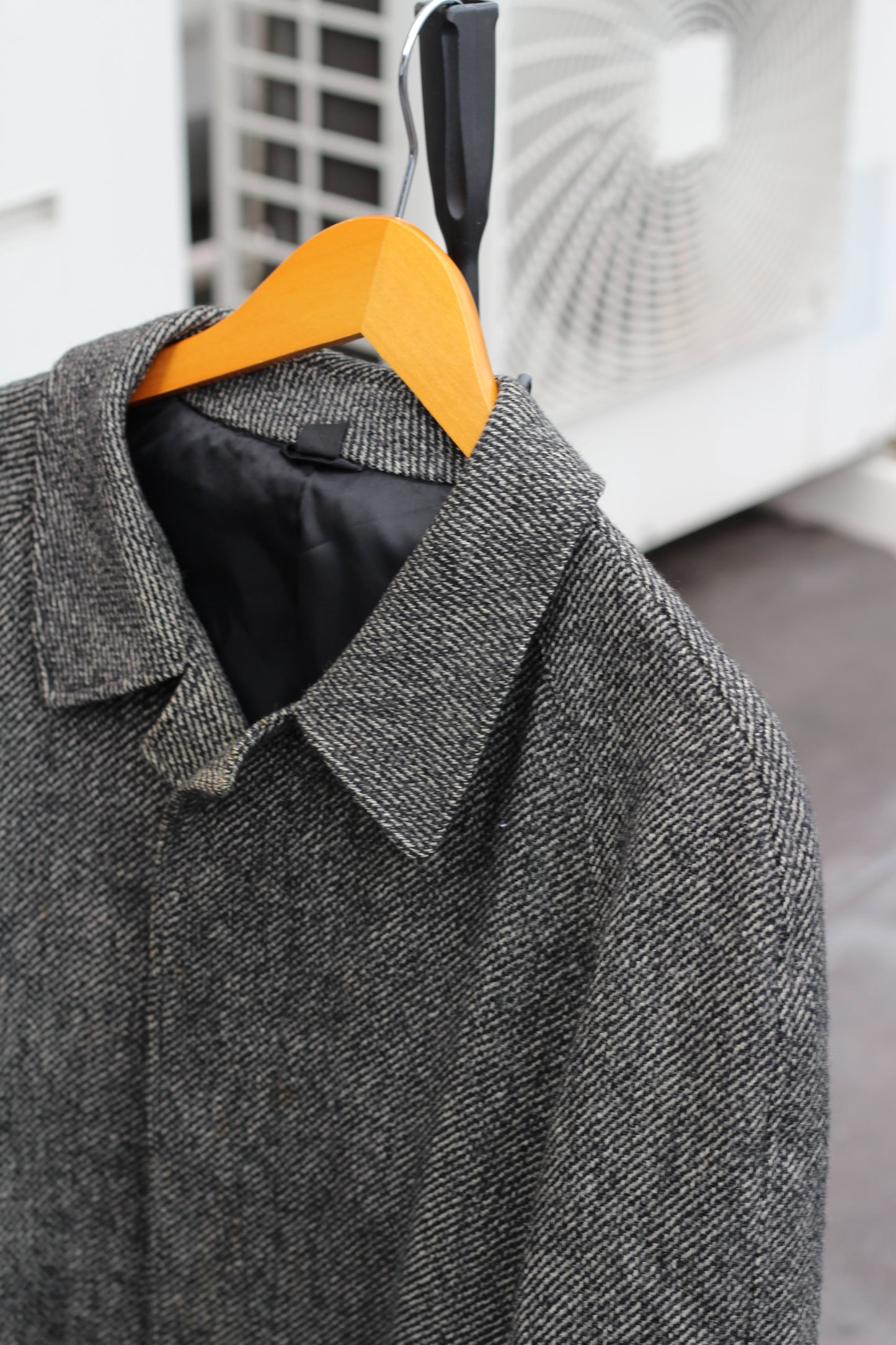 80-90's Made In UK & West Germany Vintage Tweed & Houndstooth Stand Collar Coat set x2点