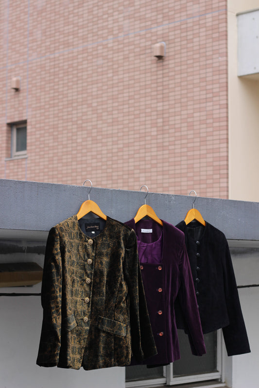 Japan vintage ladies velour & suède jacket x3点