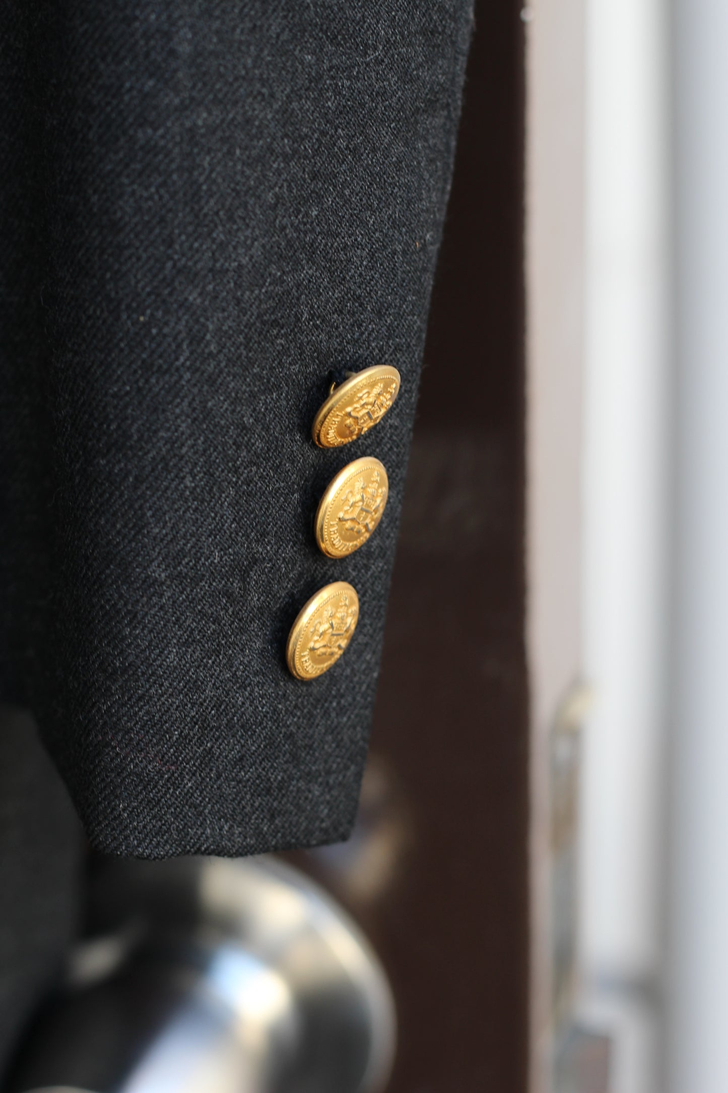Men's Vintage Gold Button Double-Breasted Tailored Jacket set x2点