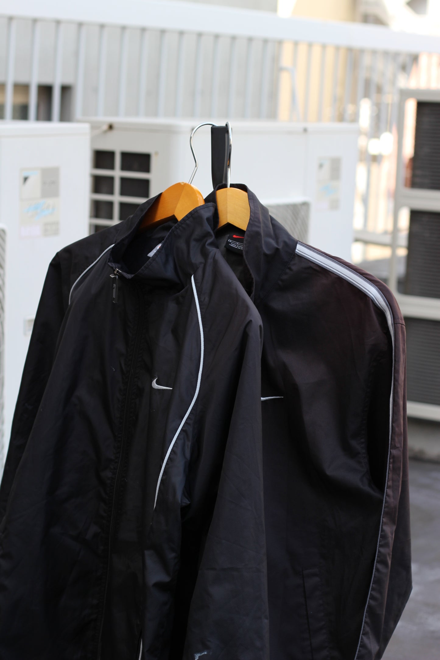 90-00's NIKE Black Tech Nylon Track Jacket set x2点
