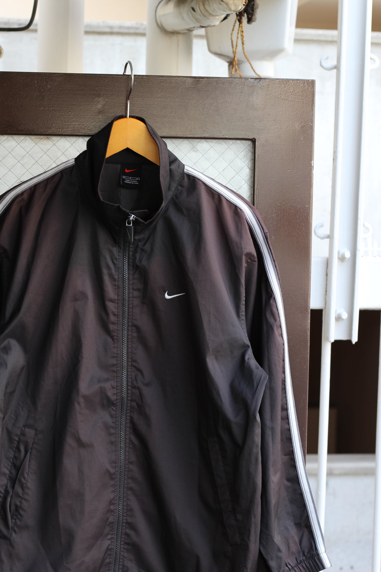 90-00's NIKE Black Tech Nylon Track Jacket set x2点