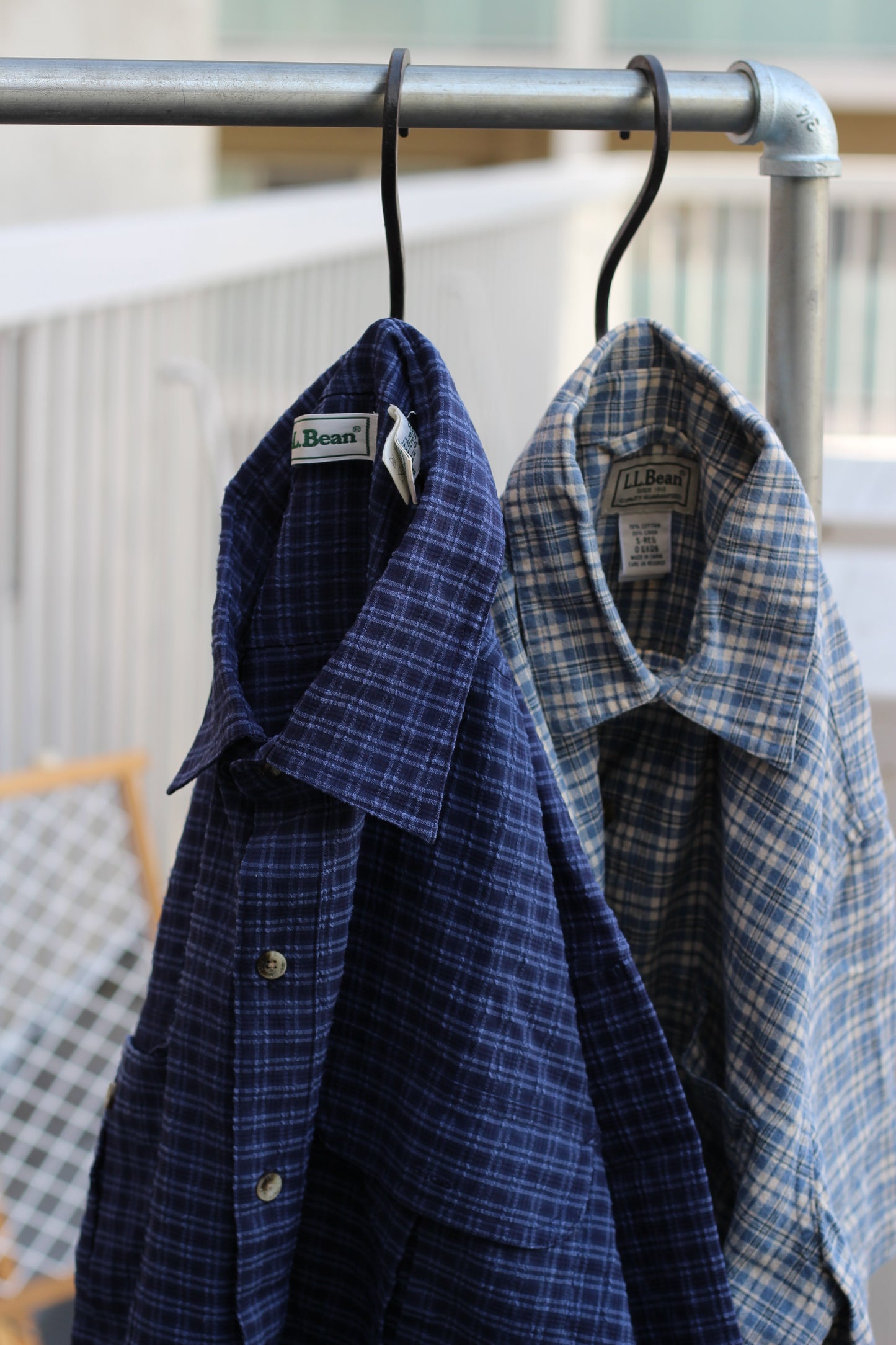 90's L.L.Bean Check Short Sleeve Shirt x8点