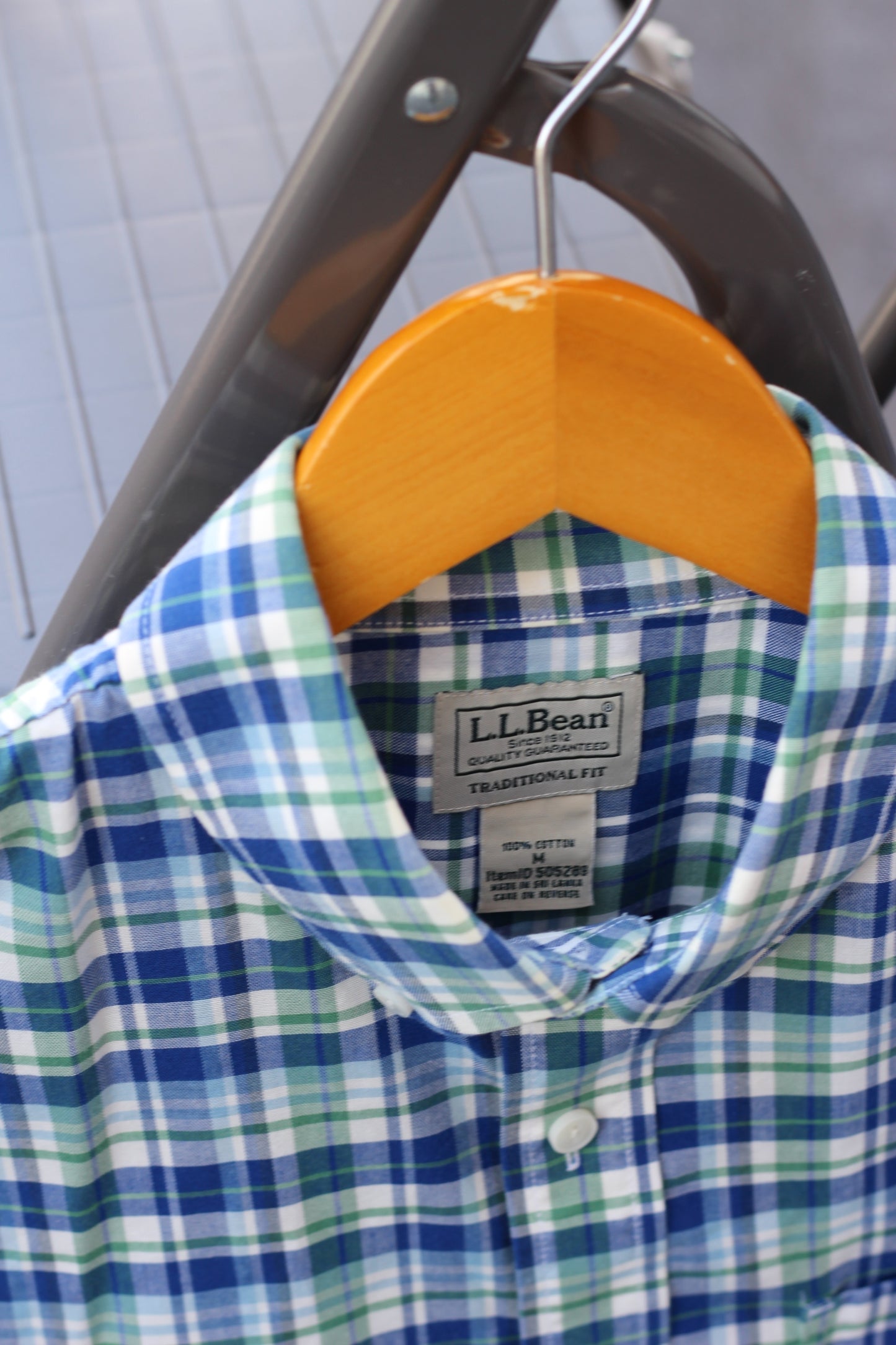 90's L.L.Bean Check Short Sleeve Shirt x8点