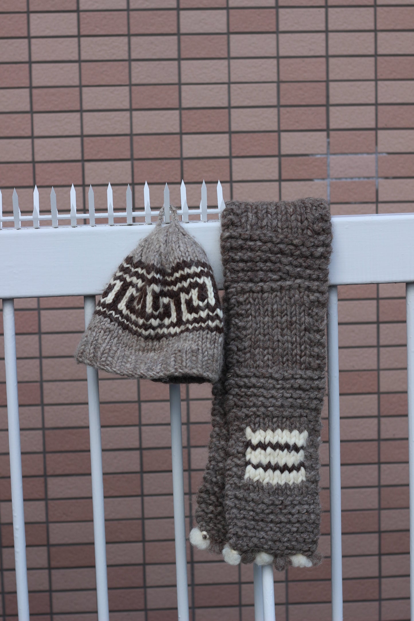 Cowichan Knit cap & muffler x2点