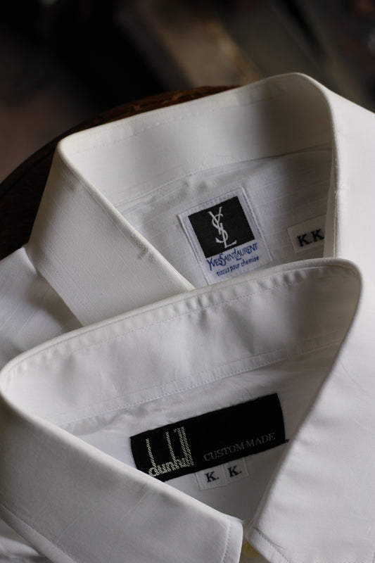 Yves Saint Laurent & dunhill White Dress Long Sleeve Shirt set x2点