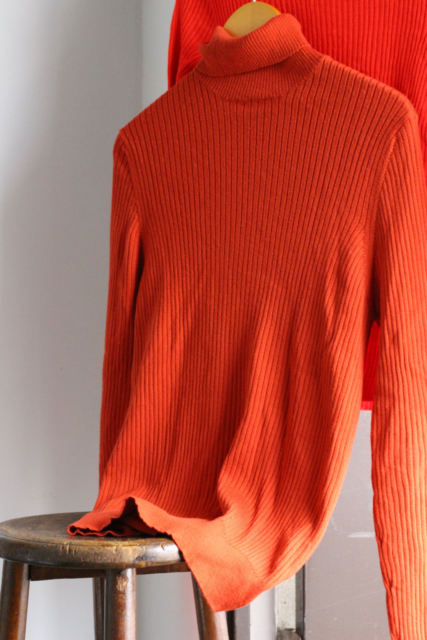 Women's Euro Vintage Color Turtleneck Knit x3点