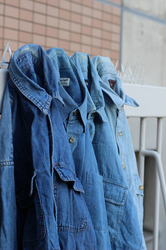 Men's Light Blue Denim Shirt x4点