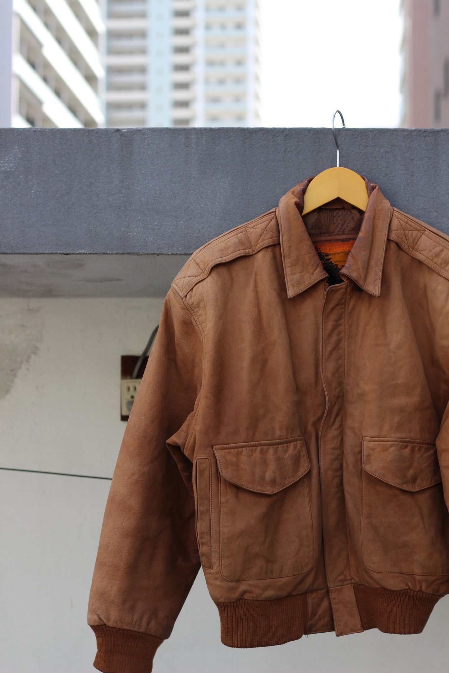 Men's Vintage Blouson Short Leather Jacket x2点