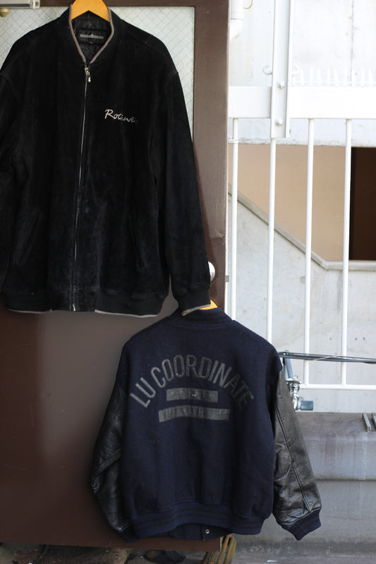 Men's leather Stadium Jacket x3点