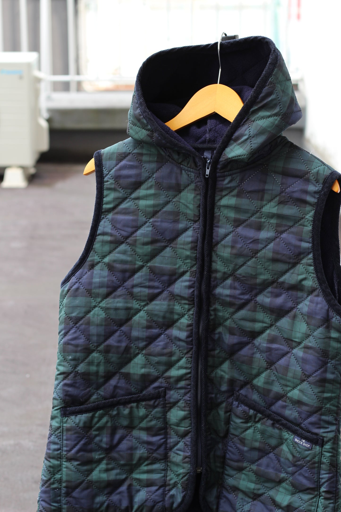 THE SMOCK SHOP Tartan Check & Armen Reversible Hooded Quilted Vest set x2点