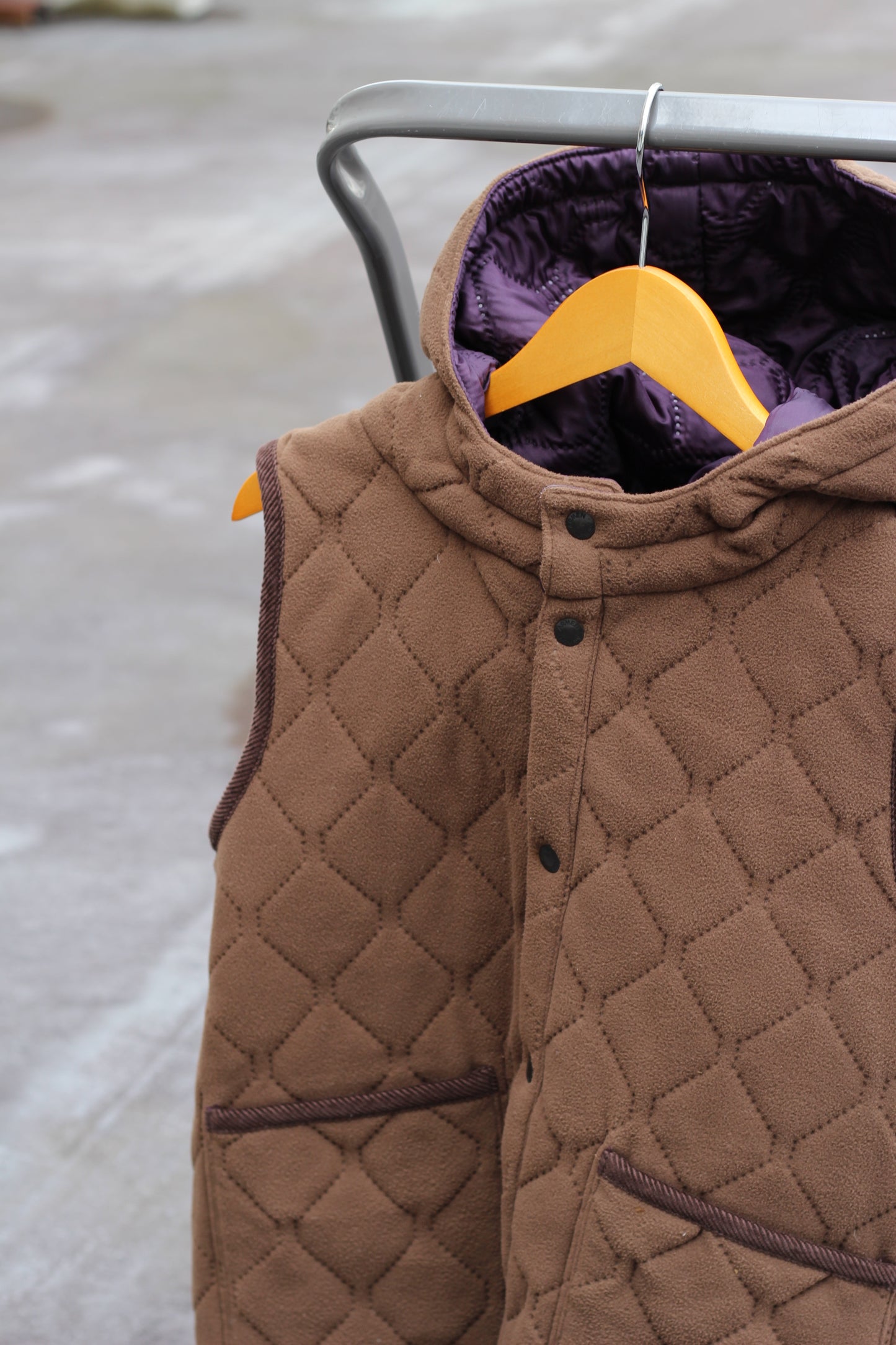 THE SMOCK SHOP Tartan Check & Armen Reversible Hooded Quilted Vest set x2点