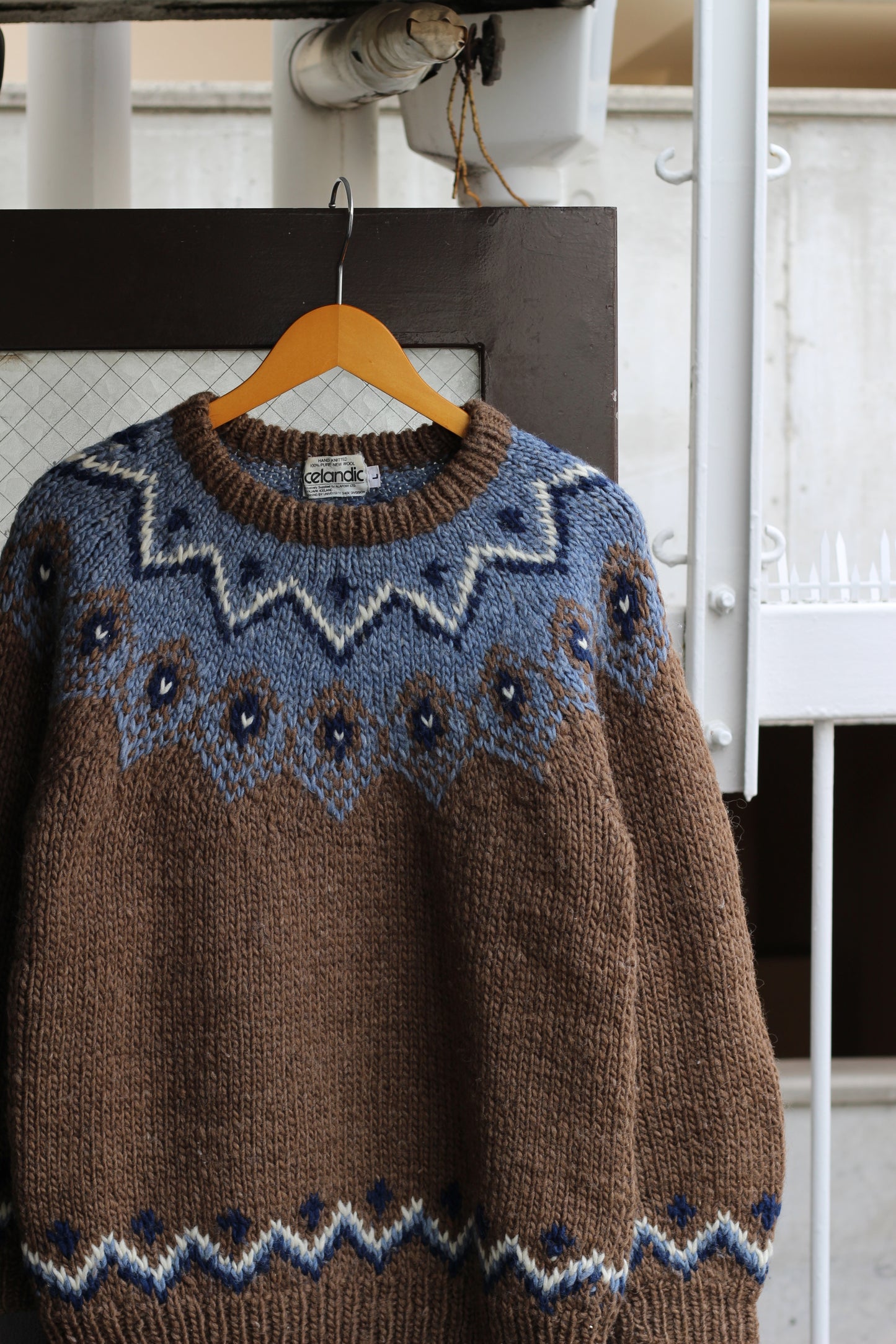 80-90's Made In Norway & Iceland Vintage Nordic Pattern Knit Sweater set x2点
