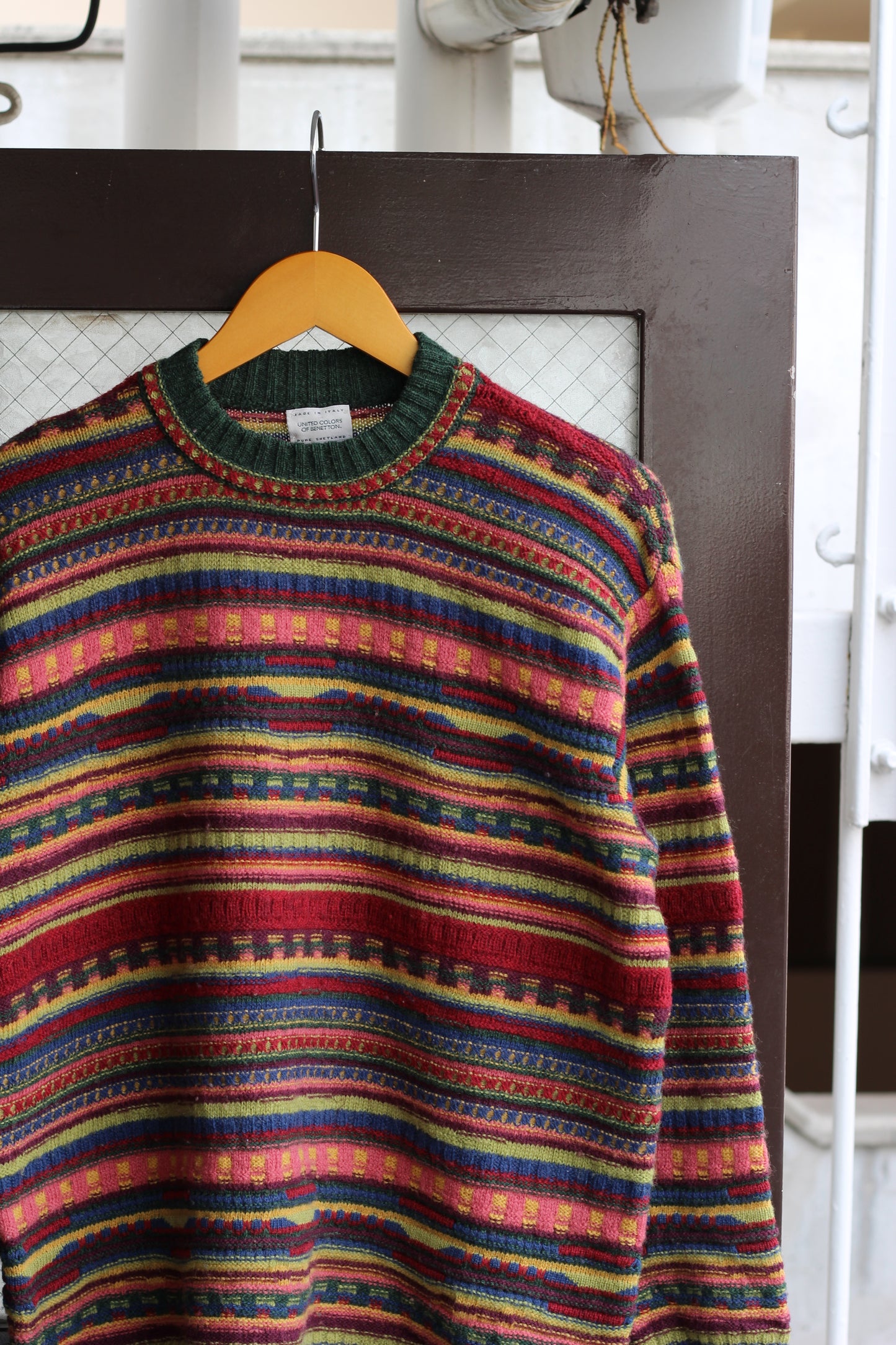 Made In Italy & UK Vintage Multicolor Stripe Knit Sweater set x2点