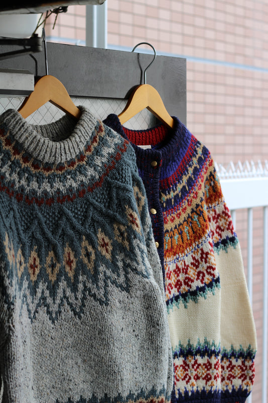 Men's Vintage Nordic & Fair Isle Knit Sweater set x2点