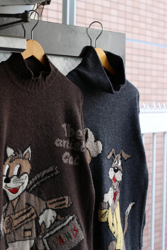 Made In Italy Women's Vintage A. Alexander Retro Cartoon Character Knit Sweater set x4点