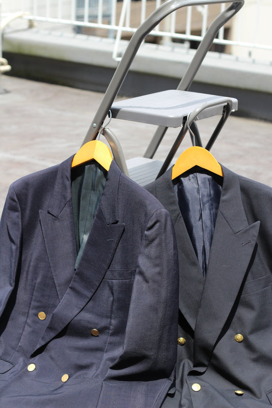 Men's Vintage Gold Button Double Breasted Tailored Jacket x4点