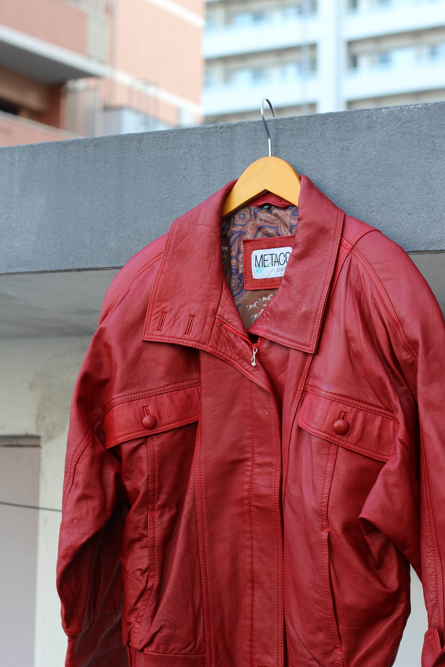 Women's Vintage Made In Italy Colored Leather Jacket & Mouton x2点
