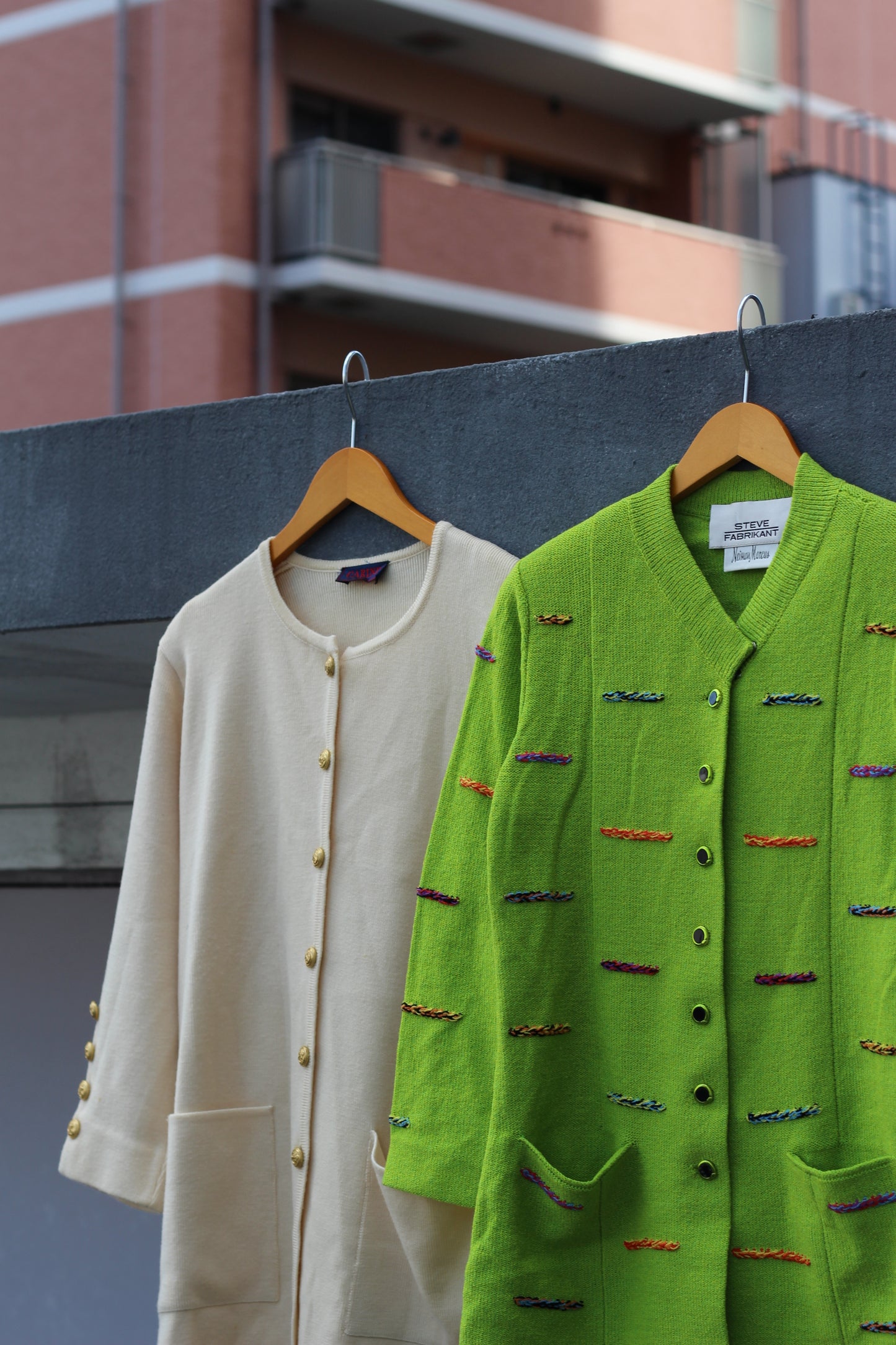 Made In France & USA Women's Vintage Long Knit Cardigan set x2点