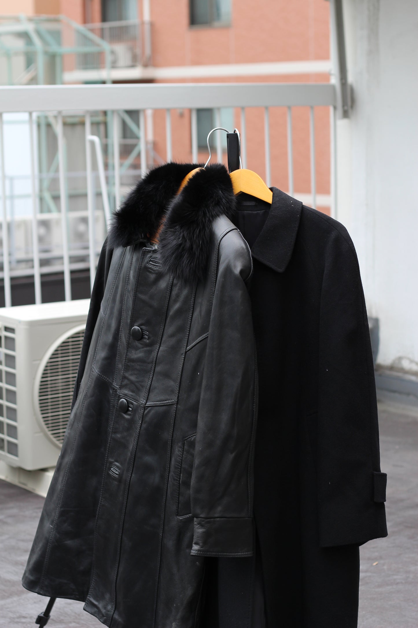 Men's 100% Cashmere & Fur Leather Coat x2点
