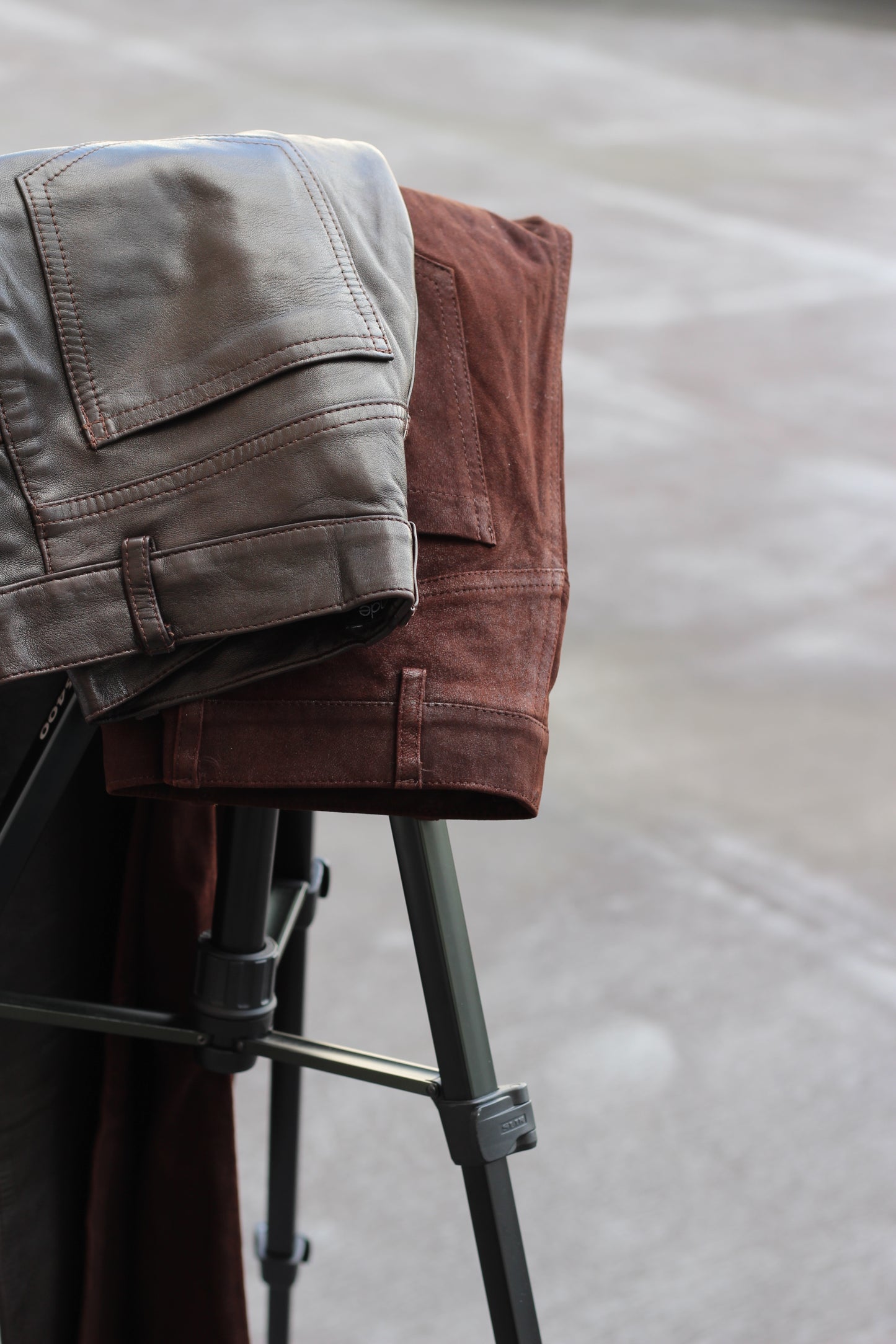 Made In France Women's Vintage Leather & Suede Pants set x2点