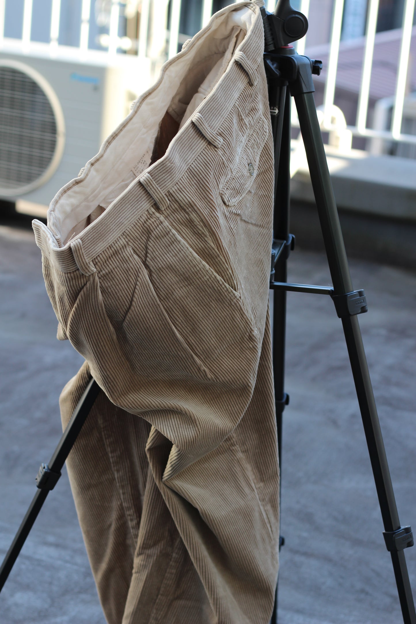 Men's Beige Corduroy Wide Leg Bottoms x4点