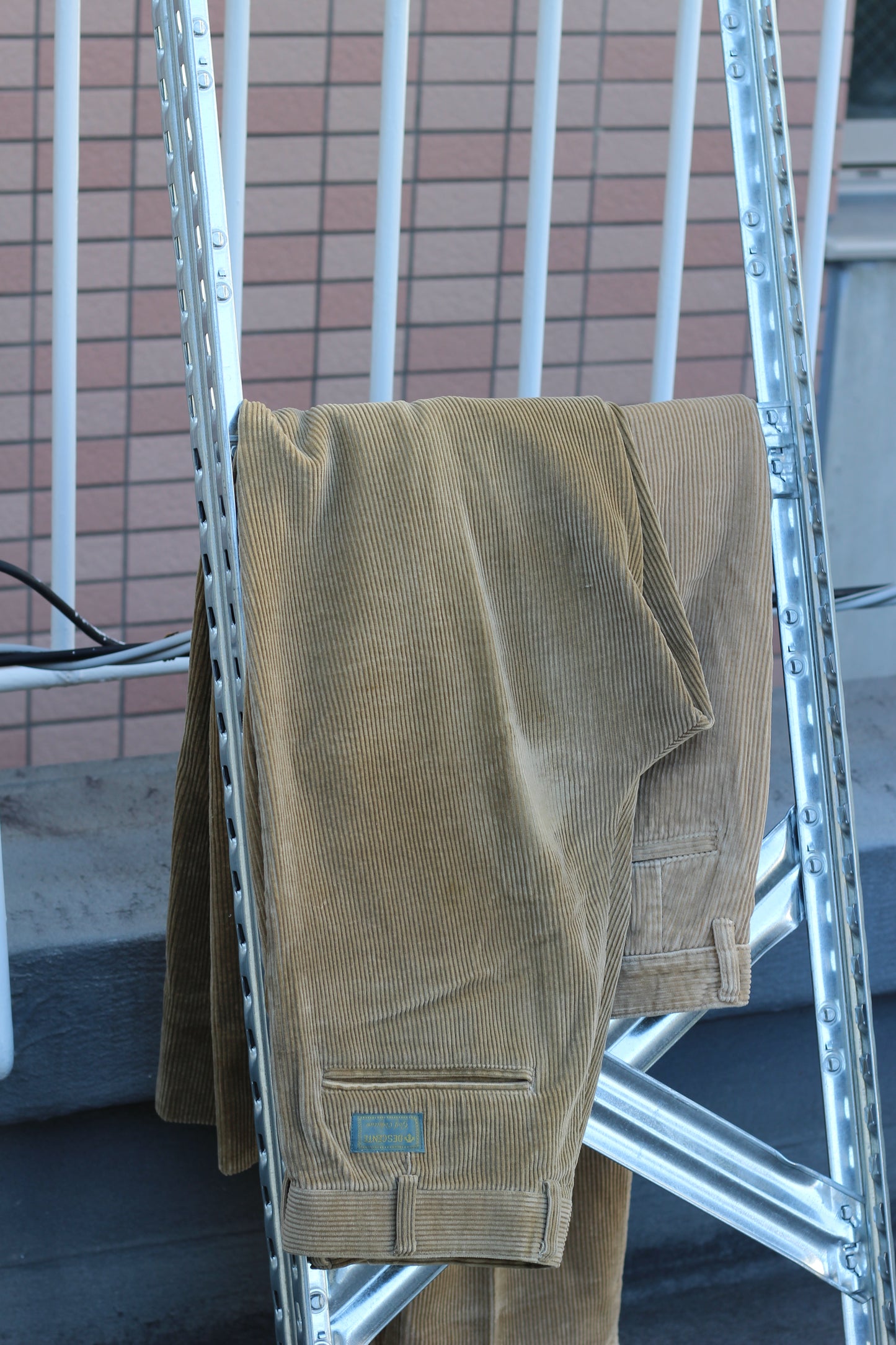 Men's Beige Corduroy Wide Leg Bottoms x4点