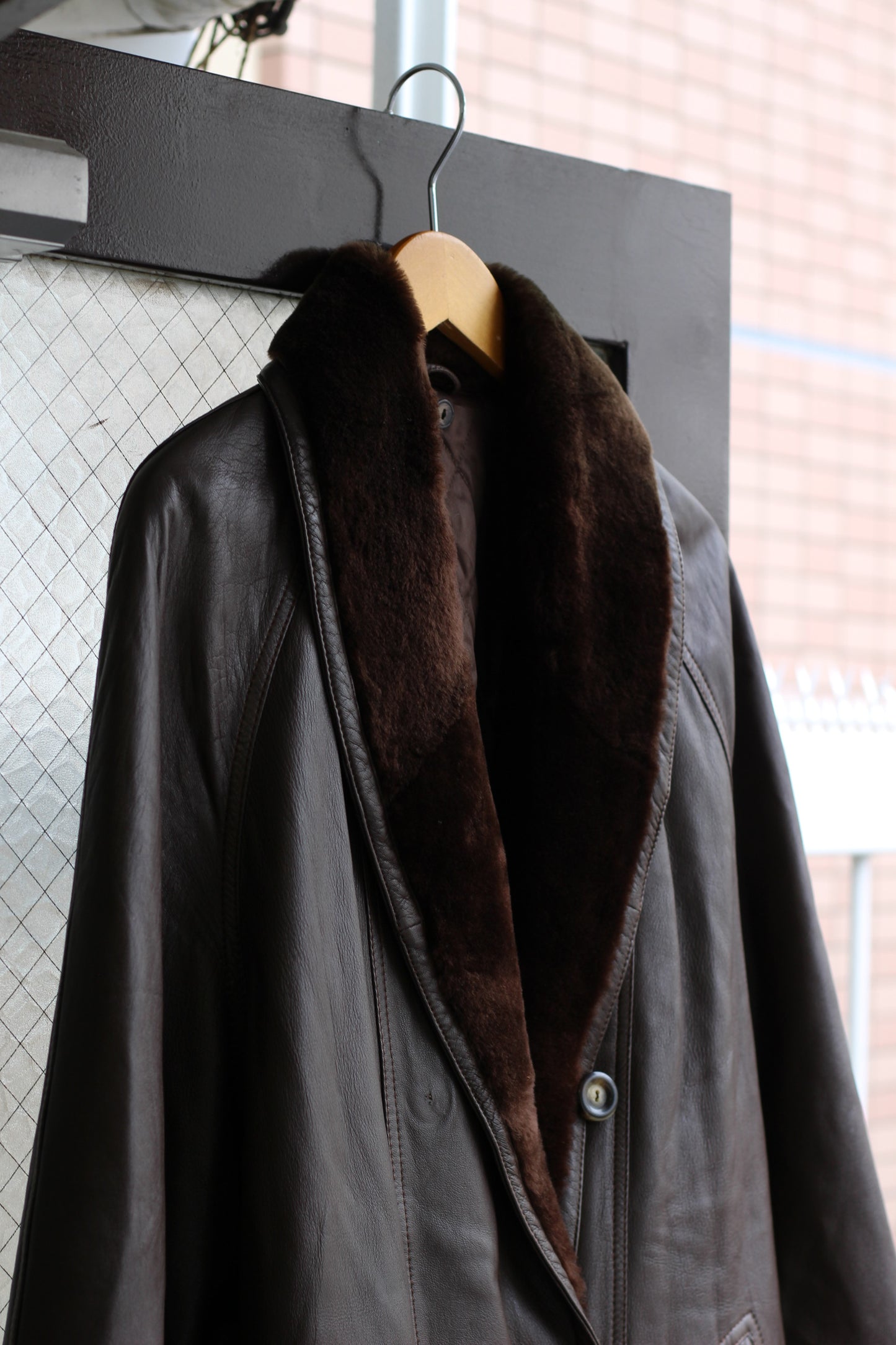 Women's Euro Vintage Leather Fur Coat x3点
