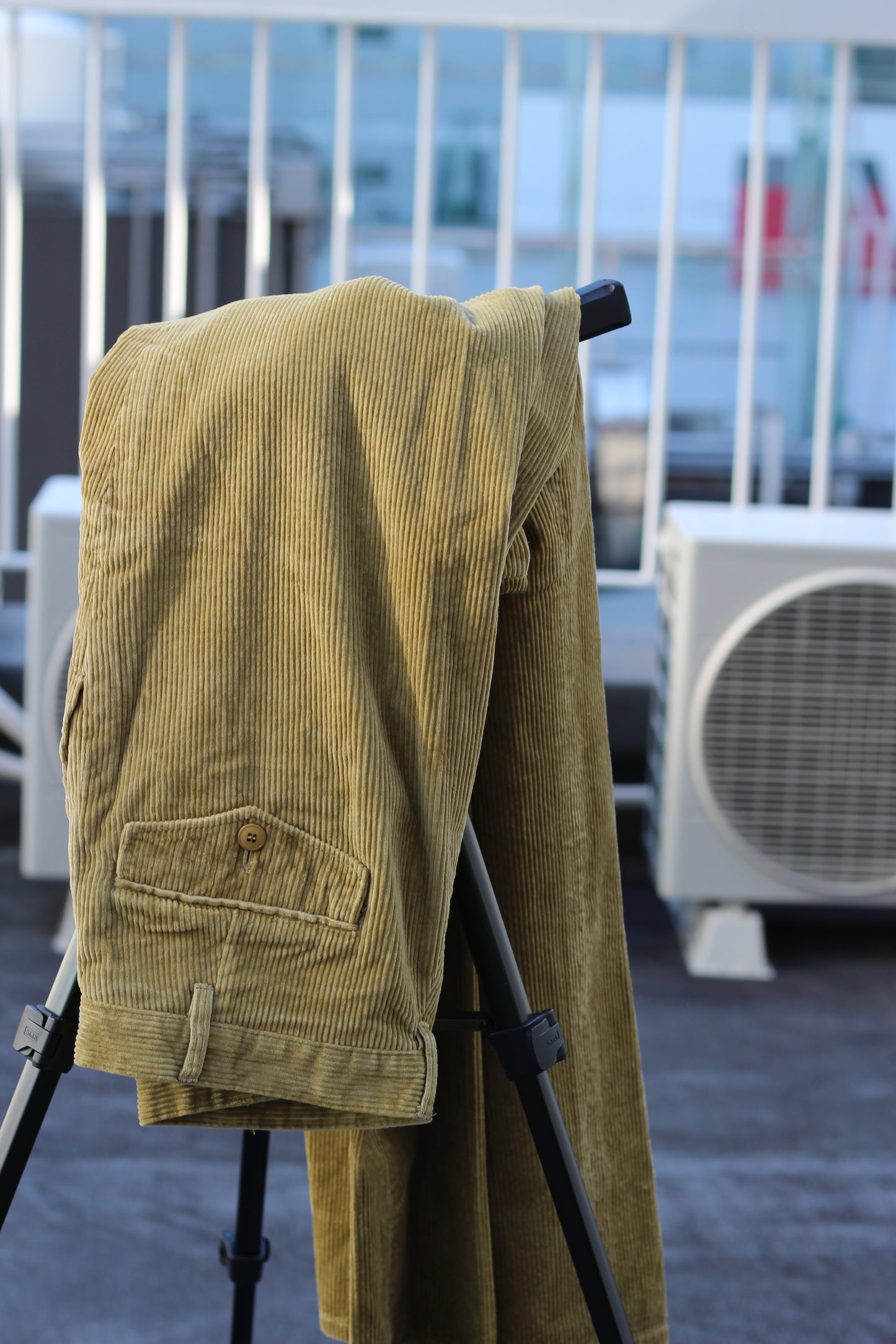 Men's Beige Corduroy Wide Leg Bottoms x4点