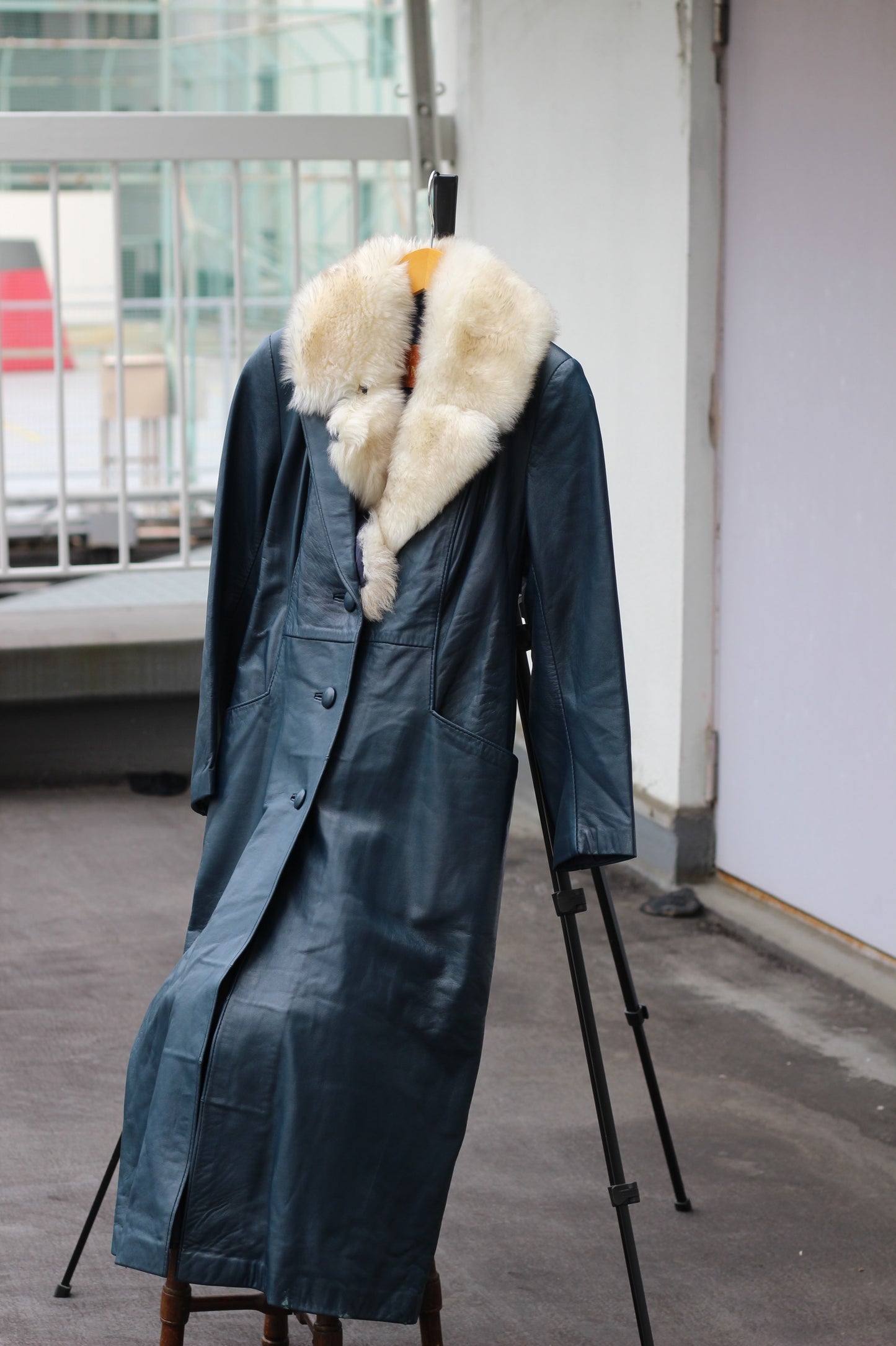 Women's Euro Vintage Leather Fur Coat x3点