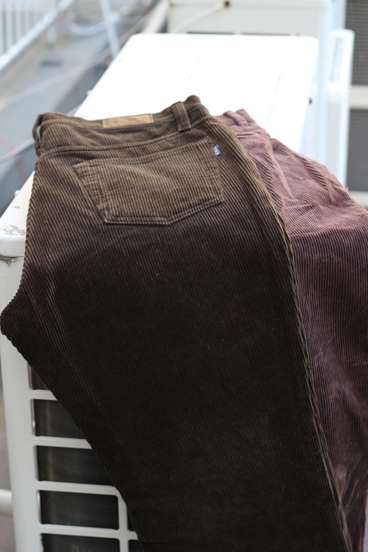 Men's Brown Corduroy Wide Leg Bottoms x3点